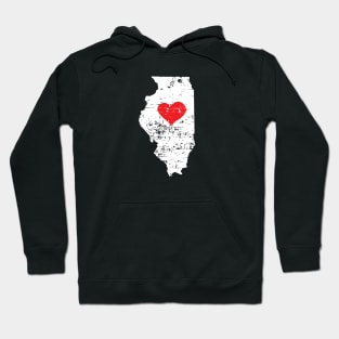 <3 Illinois Map Gift T Shirt for Men Women and Kids Hoodie